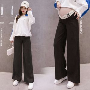 Pregnant Women's Pants Wide-leg Trousers Spring Outer Wear Fashion Loose And Thin Maternity Clothes Pregnancy L2405