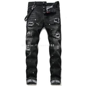 Herr jeans avancerade jeans män naturliga sabotage söta band jeans män rippa svarta jeans kvinnor rippa denim jeans rippa jeans med pärlor ripade biker jeans