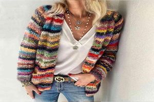 Women039s Sweaters Top coat sweater Women Elegant Multicolor Print Wear vests Trui 2021 Retrieve Winter Long Mouwen Tops Ladies7513198
