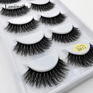 Lanjinglin 10 Boxes / Lot Mink Eyelashes Natural Long Lose Eshelashes 100% мягкие 3D 3D -ресницы макияж Faube Cils G811 240521