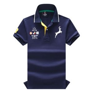 Polo Shirt Men krótkie rękawowe koszulę polo dla mężczyzn, proste modne, sportowe i swobodne, solidne granatowe szafirowe, białe, czyste bawełniane