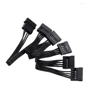 Компьютерные кабели 1pc Black для жесткого диска HDD SSD-сервер DIY DIY 4PIN IDE MOLEX до 5-порта 15PIN Power Power Cable Cable Lead 18Awg Wire High