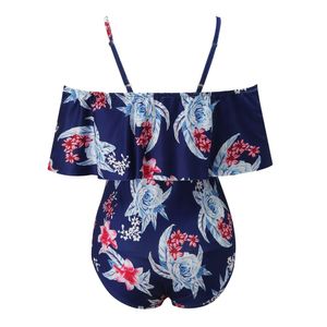 Off spalla Stampa floreale Swimwear Women Women Swimsuits One-Suit Swimuest Beach abbiglia