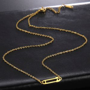 Pappersklipphänge halsband för kvinnor unika designstift kedjekedja rostfritt stål kvinnligt enkelt temperament smycken