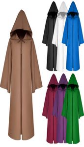 Halloweenowe kostiumy Średniowieczne renesans Cape Męskie kobiety Child Cosplay śmierć Kostium z kapturem Akcesoria Cosplay Cloak Cape8659523