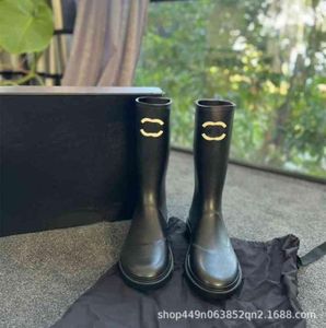 أحذية المطر الطويلة Midtube Boots Rain Boots 2022 نعل الطباعة الصلبة الطباعة العصرية Women039S أحذية 9796247