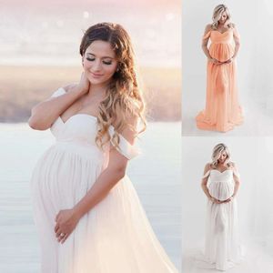 Pregnancy Gowns For Photo Shoot Maternity Photography Props Maxi Lace Fancy 2024 Summer Pregnant Dress Plus Size L2405