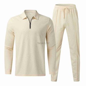 Herrspårar Streetwear Autumn Men's Polo Long Sleeved Pants Sports Casual Set Fashion Set