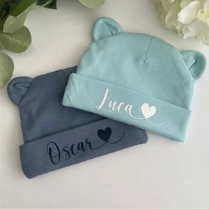 Caps Hats Personalized Baby Hat Newborn Gift Customized Name Boys and Girls First Birthday Ear Hospital d240521