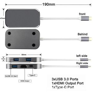 2024 USB-C USB 3.1 Type-C till DP Display Port Converter Cable Hub 10Gbps 4K 30Hz 1080P 60Hz Video AV-sladdadapter för MacBook Air 12 för