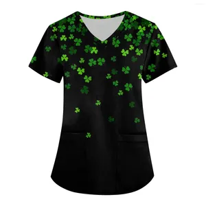 T-shirt de camisetas femininas T-shirt de St. Patrick Clothing Nursing Christmas Top Ropa de Mujer