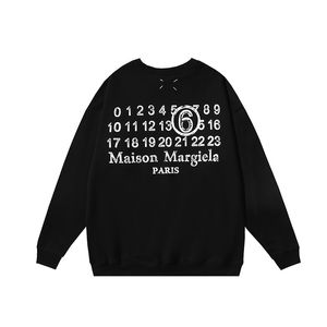 MM6 Załoga bluzy Projektant Mężczyźni Margiela Bluzy luksus damski kaptura z kapturem High Street Hapover Hip Hop Sweter z długim rękawem Letter Letter Hoodys Para Ubranie