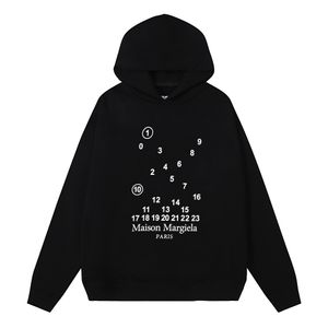 Margiela Hoodies Y2K Designer Mens MM6 Sorto de Selta Luxo Capuz High Street Street Hooded Hip Hop Letra de espuma longa Letra Hoodys Caso