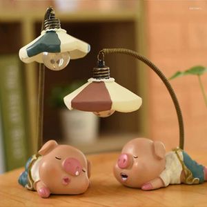 Настольные лампы мультфильм свиньи животные светодиодные ночные светильники для спальни детская лампа для дома прикроватный настольный светильник для детей детские светильники