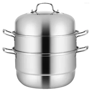 Double Boilers Steamer Three Layer Pot Steaming Soup Stainless Steel For Cooking Home Kitchen Accessories