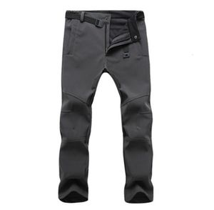 Autumn Winter caminhadas calças masculinas lã de lã de casca de mole ao ar livre calça de neve à prova d'água calça calças masculinas de tamanho de alta qualidade S9630300