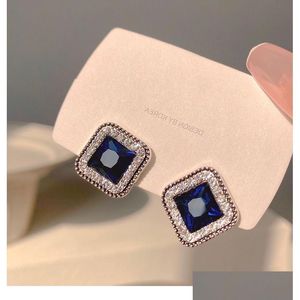 Brincos quadrados geométricos para jóias de moda para mulheres S925 Post Post Rhinstone Drop Delivery Dhgarden dhwpv
