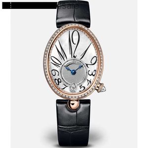 여성용 패션 브레구 아트 시계 오리지널 브랜드 로고 다이아몬드 최고의 품질 나폴리 여왕 18K 로즈 골드 자동 기계식 시계 여성 8918