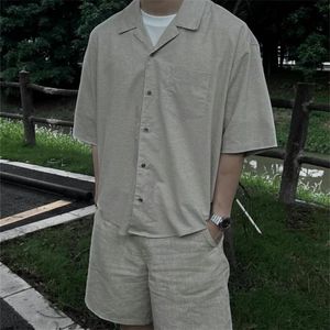 2024SS Summer Shirts Fashion Men Women Cotton Loose Shirt Set Shorts