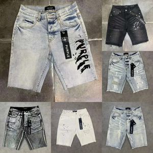 Purple mass designer curto buracos retos de verão casual clube de verão azul ksubi jeans shorts femininos estilo roxo jeans