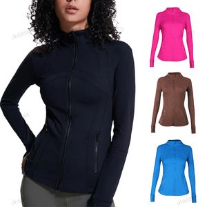 Lycra fabric Yoga Jacket set Women Define Workout Sport Coat Fitness Jacket Sports Quick Dry Activewear Top Solid Zip Up Sweatshirt Sportwear Hot Sell