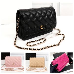 Luxus WOC Bags Damen Designer Mini -Umhängetaschen Lamblekin Kette Geldbörse Koreanischer Stil Mini Beutel Caviar Crossbody CC CC Klassische Klassiker Tasche Mini -Handy -Taschen mit Schachtel