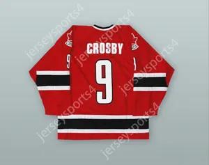 Пользовательский Sidney Crosby 9 Канада Красная хоккейная майка сшита S-M-L-XL-XXL-3XL-4XL-5XL-6XL