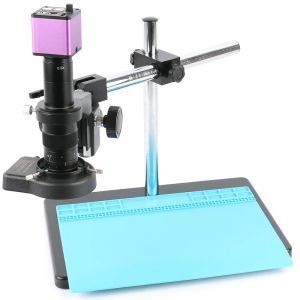 300x 180x 14MP HDMI USB HD Industrial C Mount Lens Soldering Lab Video Microscope Camera Set for Phone PCB Reparation Lödning