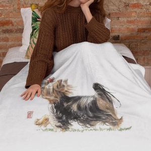 Одеяла йоркширская терьера одеяла подарки для собак. Новинка новинка для любителей домашних животных Po Стреляет супер мягкий коровах