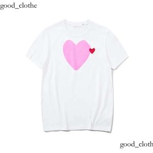 CDGSシャツメンズTシャツ夏のプレイTシャツESSの恐怖commes短いCDGSフーディースリーブレディースデスバッジガーコン刺繍ハートレッドラブエッセンシャルスクージー950