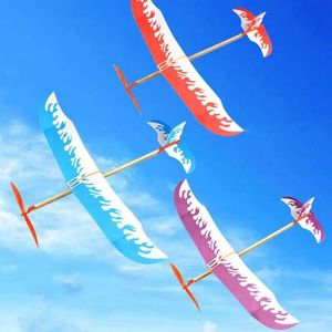 Flygplan Modle DIY Manual Throwing Flight Glider Aircraft Elastic Rubber Belt Powered Flight Glider Components Childrens Model Toys S2452022