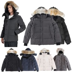 Parkas Coats wyndham erkek bayan tasarımcılar ceketler vese homme kış fourrure büyük kürk kapüşonlu fourrure dış giyim manteau hiver