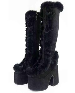 Boots Size 43 Brand Goth Platform High High Heels Short Plush Cosplay Winter Winter Punk Bunk Snowboots Shoes Woman 220805463380