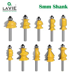La Vie 1 PC 8 мм Shank Architectural Floming Route Router Bit Bitse Basing Base Cnc Line Woodworking Cutters Face Mill