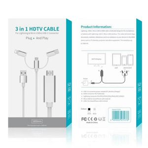 Kable komputerowe dla złączy iPhone'a typu-C type-C do telefonu komórkowego HDMI HD Line 3-w-1 z tą samą linią projekcji linii ekranu