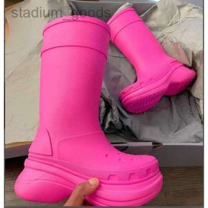 2024 Balencigaa BB Boots Top Designer Cross Regenstiefel Gummi-Runde Kopf Luxus wasserdicht gemeinsam Größe 35-43 DFGFD U24K