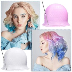 Reusable Silicone Coloring Highlighting Dye Cap Hat Hot Selling Safety Breathable Hook Women Styling Tool DIY Hair Dyeing Tool