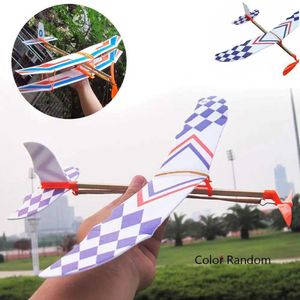 Flugzeugmodle Spielzeug Roman Kunststoff Handwurf Wurf Fluggleiter elastischer Gummi -Flugzeugkomponenten Flugzeugmodell DIY Foam Flugzeug S2452022
