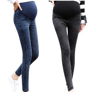 Odzież ciążowa Czarne spodnie dla kobiet w ciąży Ubrania pielęgniarskie spodnie dżinsowe dżinsy l2405