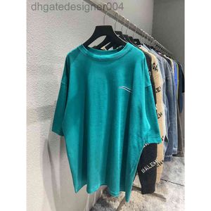 2024 Balencigaa BB Top Quality Luxury Brand T Shirt Paris B Home 22S Spring and Summer Classic Wave Environmental Protection Cola broderade brev Löst B7S1