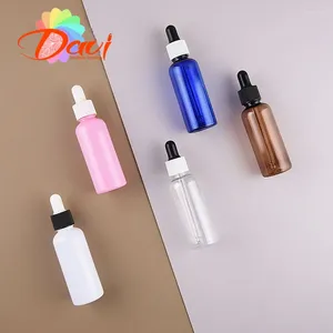 Storage Bottles 100Pcs/Lot 50ml PET/Plastic Refill Dropper/ Pipette Bottle W/Cover Essence Basic Massage Oils Serum Liquid