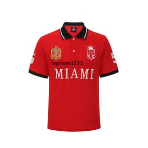 Polo Shirt Men Nowa koszula polo z krótkim rękawem dla mężczyzn, Miami, USA, sport i zwykłe czyste bawełnę, europejskie rozmiarze plus