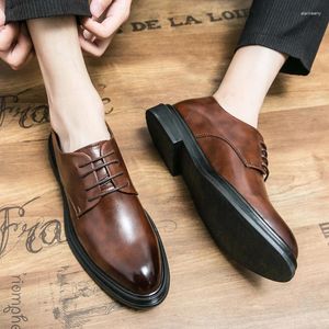 Casual Shoes Brand Men's High Quality Oxford British Style Genuine Leather Dress Business Flat