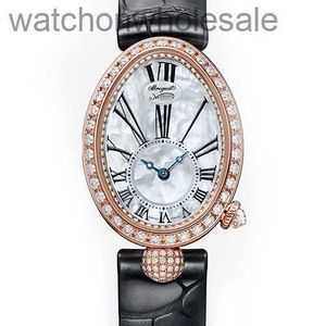 أزياء Breguat Watches for Women Original ذات العلامات التجارية الشعار الماسي العلوي جودة نابولي كوين 18K الذهب الذهب الماس الساعات الميكانيكية النسائية 8928BR