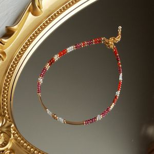 Lii Ji Carnelian Garnet Moonstone Red Jasper 14k золота, заполненная бисером, 243 -сантиметровые украшения ручной работы для женщин 240522
