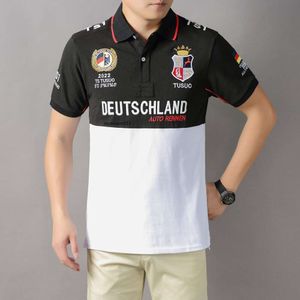ポロシャツの男性TSクラウンニューブラックホワイト大型綿の短袖スポーツとレジャーポロシャツドイツの男性のためのレジャーポロシャツ
