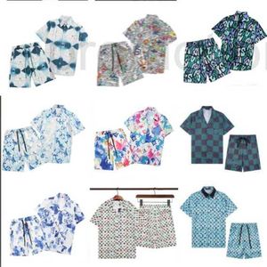 Men's Tracksuits designer Summer trendy and brand unisex full body printed beach short sleeved shirt set IWLG