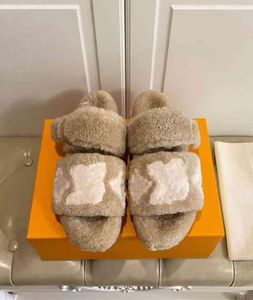 Slippers Wool 2022 Brand L Drag Female A Boxle Double مع Wool One Outside Wear4019913