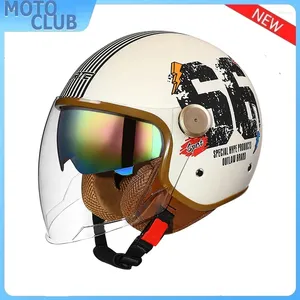 Capacetes de motocicleta Retro Helmet Jet Summer para Scooter Bike Motorbike Cap de moto MOPED FACE DO FACE