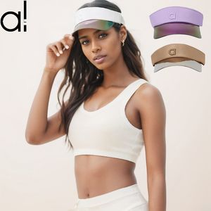 Al Yoga Cap Solar Visor Tenis Koşu Golf Beyzbol Kapağı Erkek ve Kadın Tatil Eğlence Plajı Güneş Koruma Holografik Kötü Güneş Şapka Eğitimi Ayarlanabilir toka